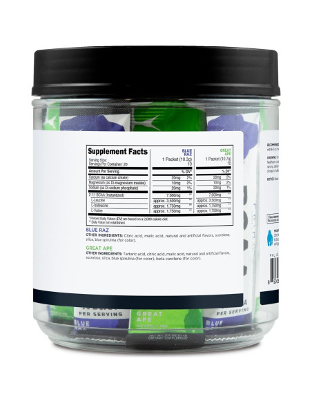 Paquete Variedad BCAA Primal 20 Stickpacks 7g Sabor Frambuesa y Manzana