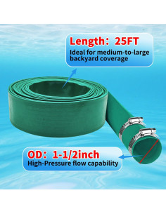 Kit Manguera Desagüe Piscina 25ft Temsteel 1.5" PVC Alta Flujo 2