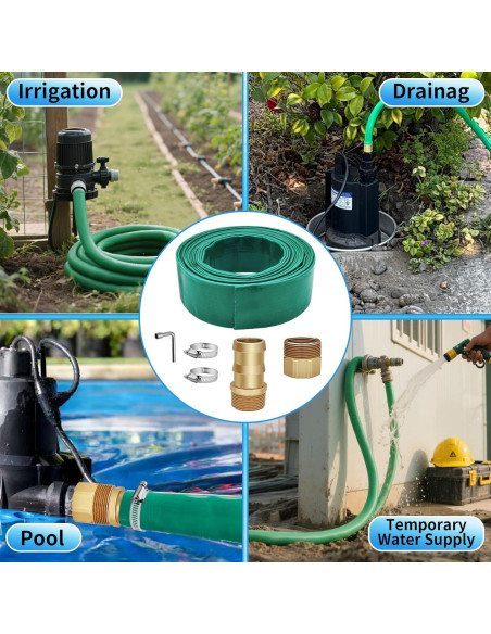 Kit Manguera Desagüe Piscina 25ft Temsteel 1.5" PVC Alta Flujo