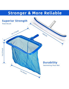 Limpiador de Piscina TOPDING & HZ con Red de 45.72 cm 2