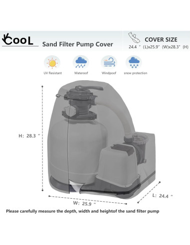 Cubierta Impermeable para Bomba de Filtro de Arena okcool 65.7x62.2 cm
