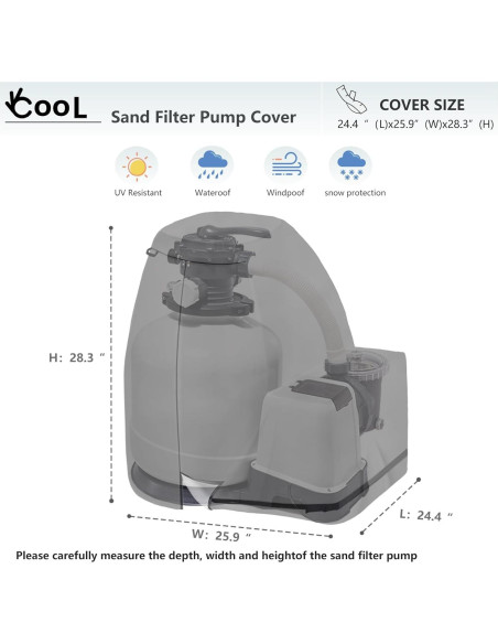 Cubierta Impermeable para Bomba de Filtro de Arena okcool 65.7x62.2 cm