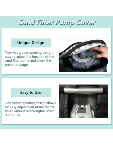 Cubierta Impermeable para Bomba de Filtro de Arena okcool 65.7x62.2 cm