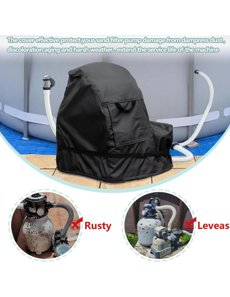 Cubierta Impermeable para Bomba de Filtro de Arena okcool 65.7x62.2 cm