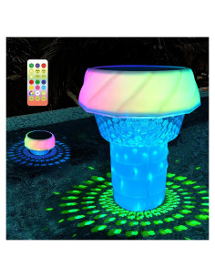 Flotador de Cloro Solar MUDIKIC con Luz RGB y Flujo Ajustable
