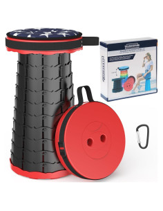 Taburete Telescópico Plegable ALEVMOOM Rojo 200kg Ajustable