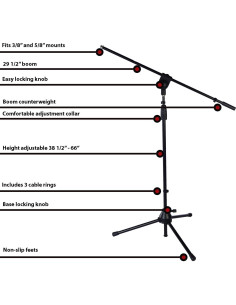 Soporte de Micrófono LyxPro TMS-6, Brazo Boom Plegable 98-168 cm 2