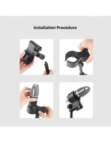 2 Clips de Soporte para Micrófono con Adaptadores 5/8" a 3/8"