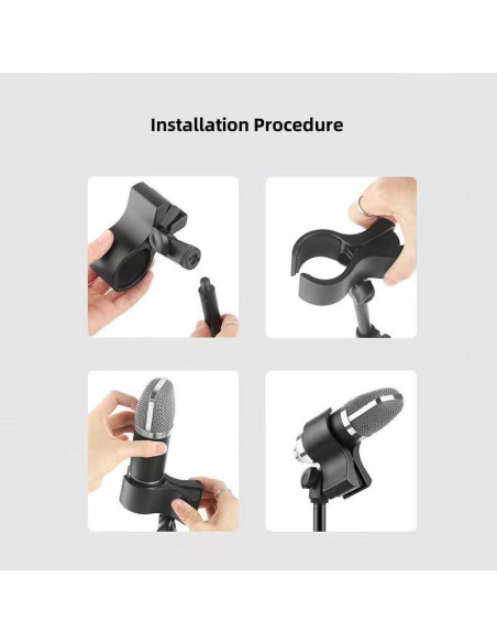 2 Clips de Soporte para Micrófono con Adaptadores 5/8" a 3/8"