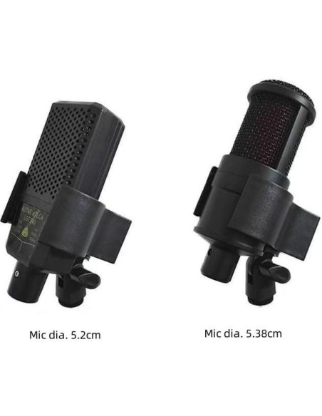 2 Clips de Soporte para Micrófono con Adaptadores 5/8" a 3/8"