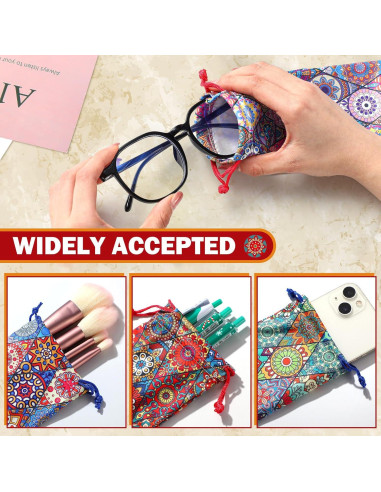24 Fundas de Microfibra para Gafas de Sol Multicolor 18x9 cm