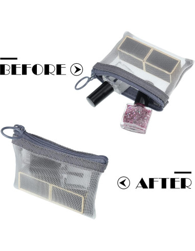 Bolsas de Malla con Cremallera Frienda - 10 Pcs Mini Cosméticos 7.62x10.16cm Gris