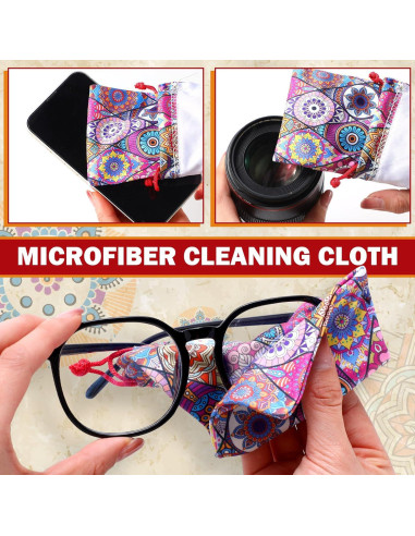 24 Fundas de Microfibra para Gafas de Sol Multicolor 18x9 cm