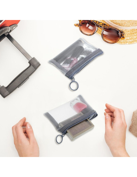 Bolsas de Malla con Cremallera Frienda - 10 Pcs Mini Cosméticos 7.62x10.16cm Gris