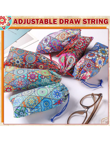 24 Fundas de Microfibra para Gafas de Sol Multicolor 18x9 cm