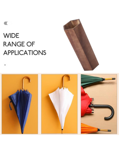 Soporte de Paraguas de Madera Alipis con Bandeja de Goteo