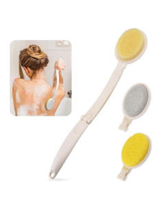 Cepillo de Ducha 3 en 1 Nova con Mango Largo 48 cm - Exfoliante