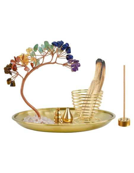 Soporte de Incienso 5 en 1 MrMrKura con Árbol de Chakras