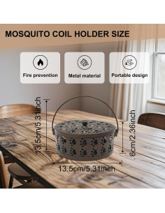 Soporte para Espirales de Mosquitos Itechpanda 2 Pcs Metal 2