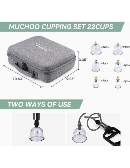 Juego de Ventosas Terapéuticas Muchoo - 22 Piezas con Bomba