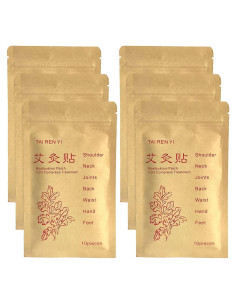 60 Parches de Moxibustión Autocalentables 7x10cm Alivio Dolor