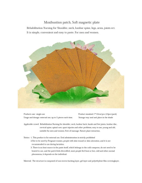 60 Parches de Moxibustión Autocalentables 7x10cm Alivio Dolor