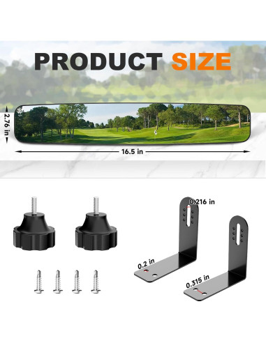 Espejo Retrovisor para Carrito de Golf Piclafe 41.91 cm Ajustable