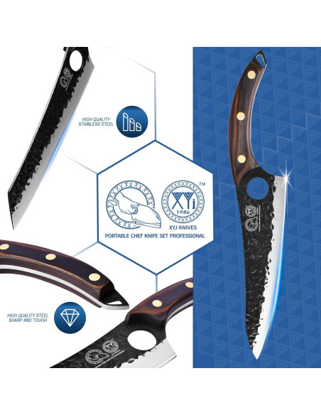 Conjunto de cuchillos de cocina XYJ 15 piezas con bloque magnético