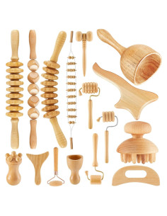 Kit de Maderoterapia 16 en 1 Boao - Herramientas de Masaje