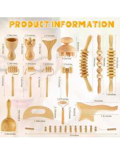 Kit de Maderoterapia 16 en 1 Boao - Herramientas de Masaje 2