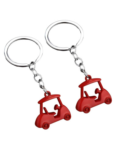 Llavero de Carro de Golf FALVFUN 2 Piezas Aleación Zinc Rojo