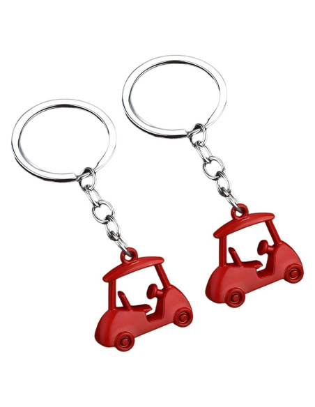 Llavero de Carro de Golf FALVFUN 2 Piezas Aleación Zinc Rojo