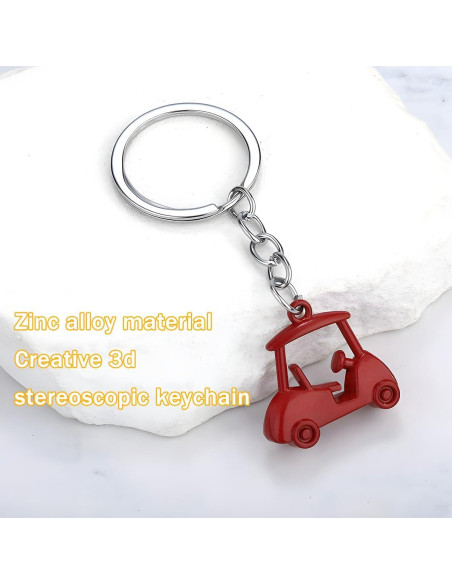 Llavero de Carro de Golf FALVFUN 2 Piezas Aleación Zinc Rojo