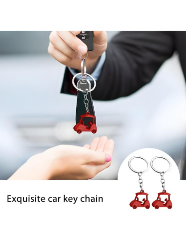 Llavero de Carro de Golf FALVFUN 2 Piezas Aleación Zinc Rojo