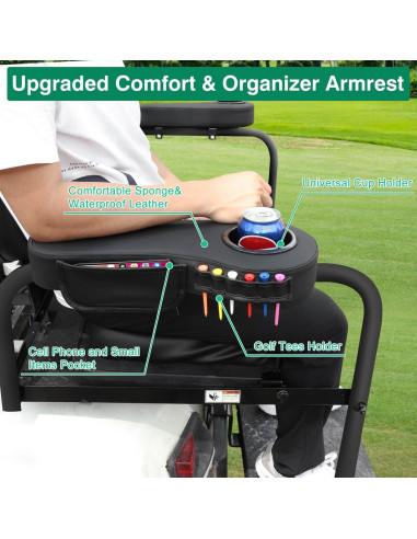 Reposabrazos de Carrito de Golf LEAPGOMAX con Soporte para Taza