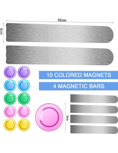 Tiras Magnéticas Adhesivas YJWZWE 32x4 cm Plata 4 Pcs 2
