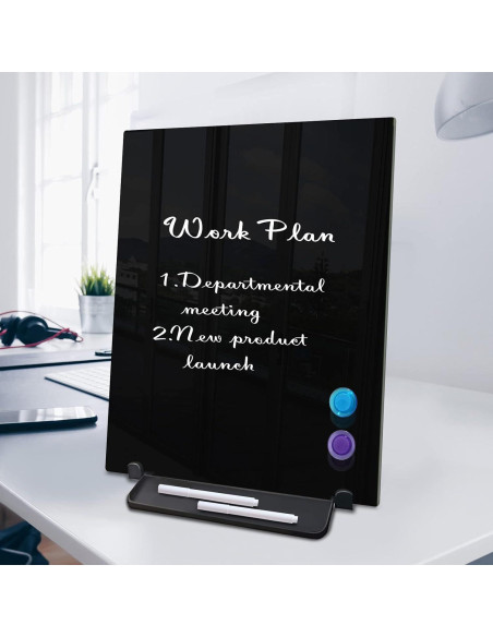 Caballete de vidrio magnético ZHIDIAN 40x30 cm para escritorio