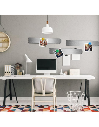 Tiras Magnéticas Adhesivas YJWZWE 32x4 cm Plata 4 Pcs