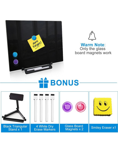 Caballete de vidrio magnético ZHIDIAN 40x30 cm para escritorio