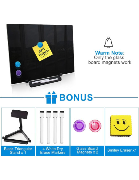 Caballete de vidrio magnético ZHIDIAN 40x30 cm para escritorio