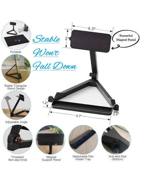 Caballete de vidrio magnético ZHIDIAN 40x30 cm para escritorio