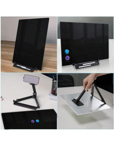 Caballete de vidrio magnético ZHIDIAN 40x30 cm para escritorio