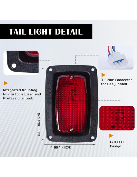 Kit de Luz LED Ajustable VPAHub para Carro de Golf YAMAHA G22