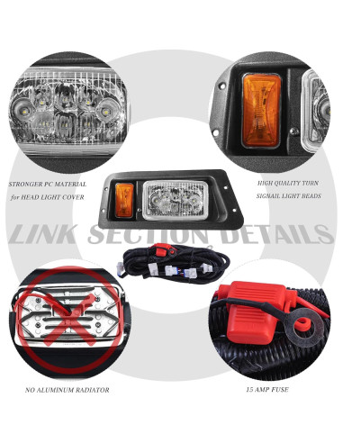 Kit de Luz LED Ajustable VPAHub para Carro de Golf YAMAHA G22