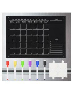 Calendario Magnético Acrílico PATIKIL 42x30 cm Negro con Marcadores