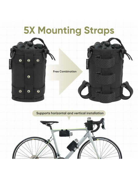 Soporte para Taza GEARV 2024 con Correa Ajustable Negro