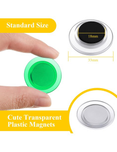 Imanes Redondos Brillantes Outus 45 Piezas 3 cm para Oficina 2