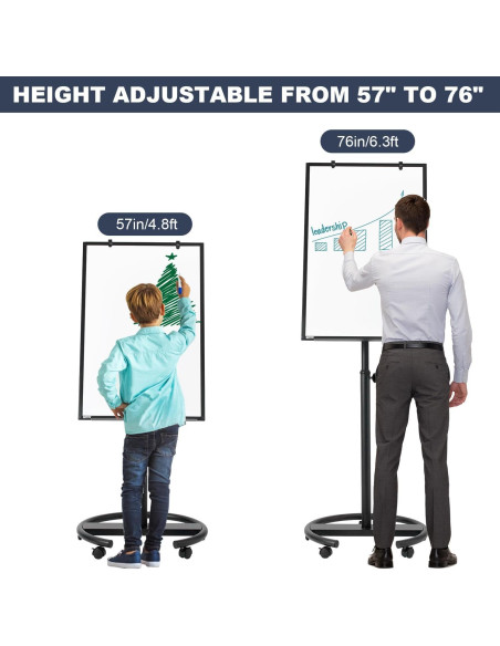 Pizarra Blanca Móvil Tankee 91x61 cm Ajustable en Altura