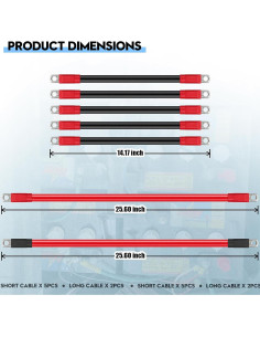 Kit de Cables de Batería para Carrito de Golf Geggkake EZGO TXT 36V/48V 2