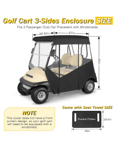 Cubierta para Carrito de Golf SANXIACAR 2 Pasajeros Negra 2